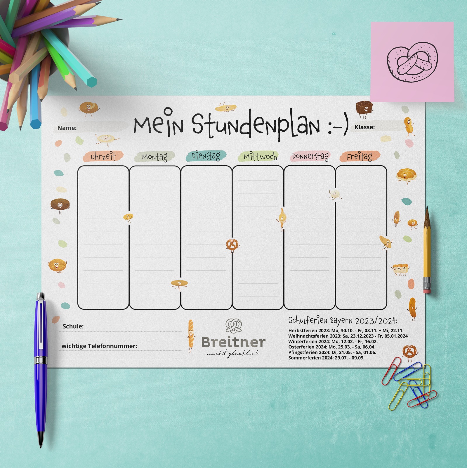 Stundenplan zum Downloaden